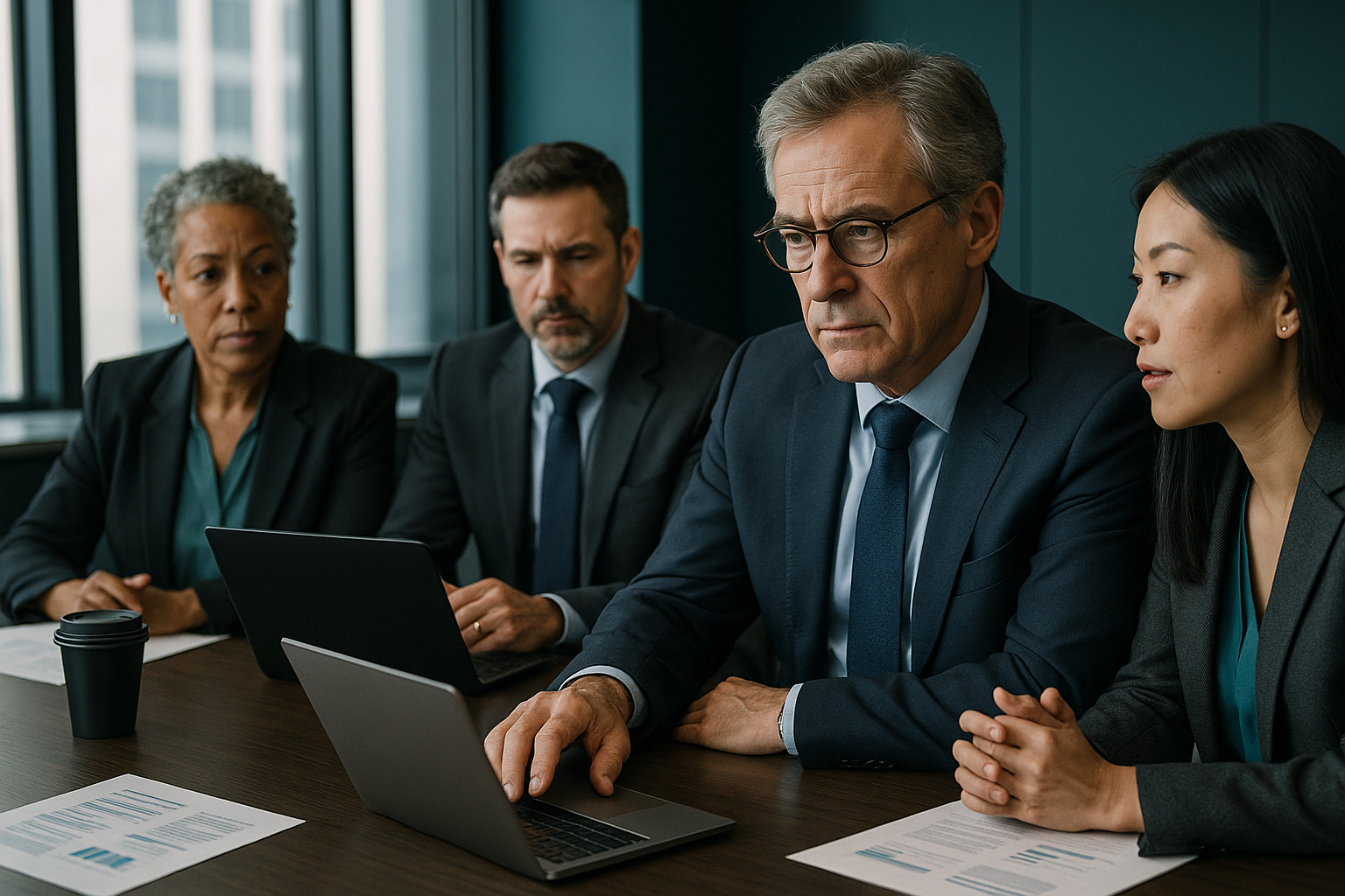 Enterprise AI leaders reviewing cloud model pricing and partnership economics in a modern boardroom