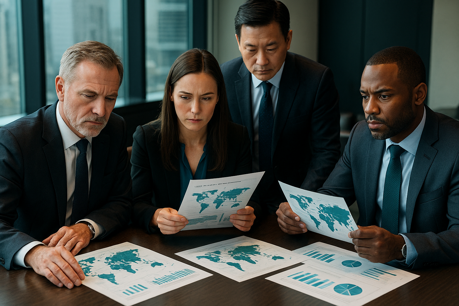 Executives and investors reviewing global AI capital flows and competitive market power
