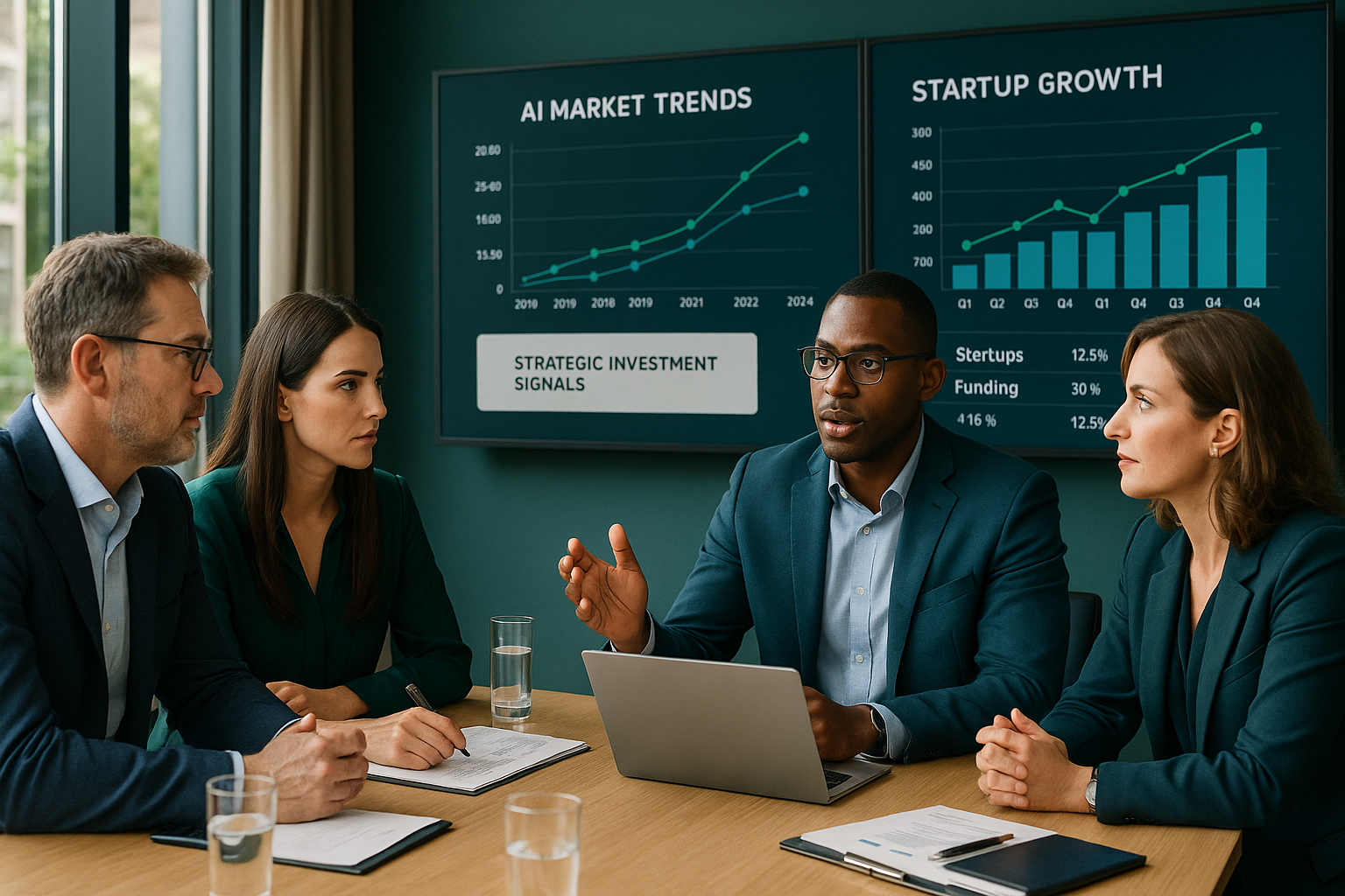 Leadership roundtable discussing AI venture capital and market maturity